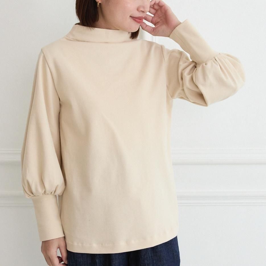 【🧵✨再販🤍🖤3サイズ】ゆとりボトルネック バルーン袖 長袖 エクリュ 0261IV