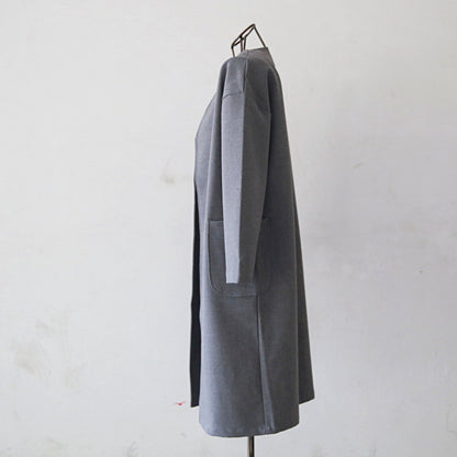 【15,000円→7,500円】ノーカラー ドロップショルダー ツイル コート　ベージュ　0241BE