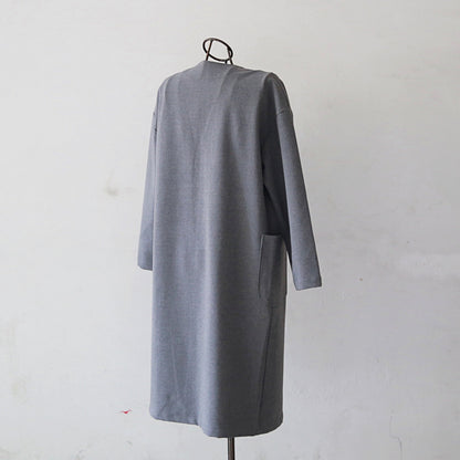 【15,000円→7,500円】ノーカラー ドロップショルダー ツイル コート　ベージュ　0241BE