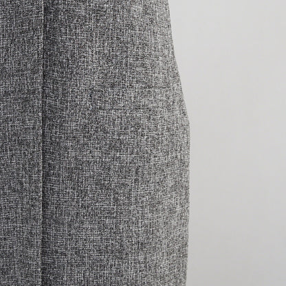 【13,000円→6,500円】ツイード風 前スリット ワンピース Sサイズ　グレー　0549Grey