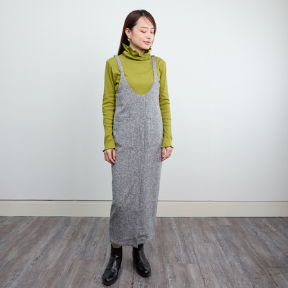 【13,000円→6,500円】ツイード風 前スリット ワンピース Sサイズ　グレー　0549Grey