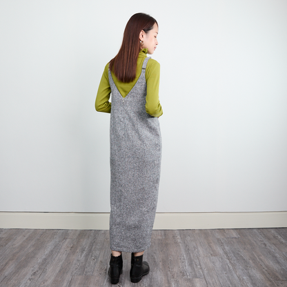 【13,000円→6,500円】ツイード風 前スリット ワンピース Sサイズ　グレー　0549Grey