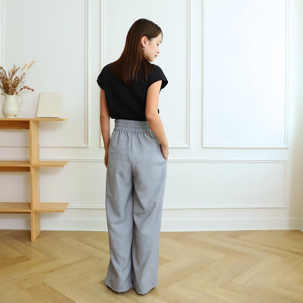 【3サイズ】着回し抜群 肩紐を取り外せる 2Way 大人女子なハイウエストサロペット　グレー　0634Grey